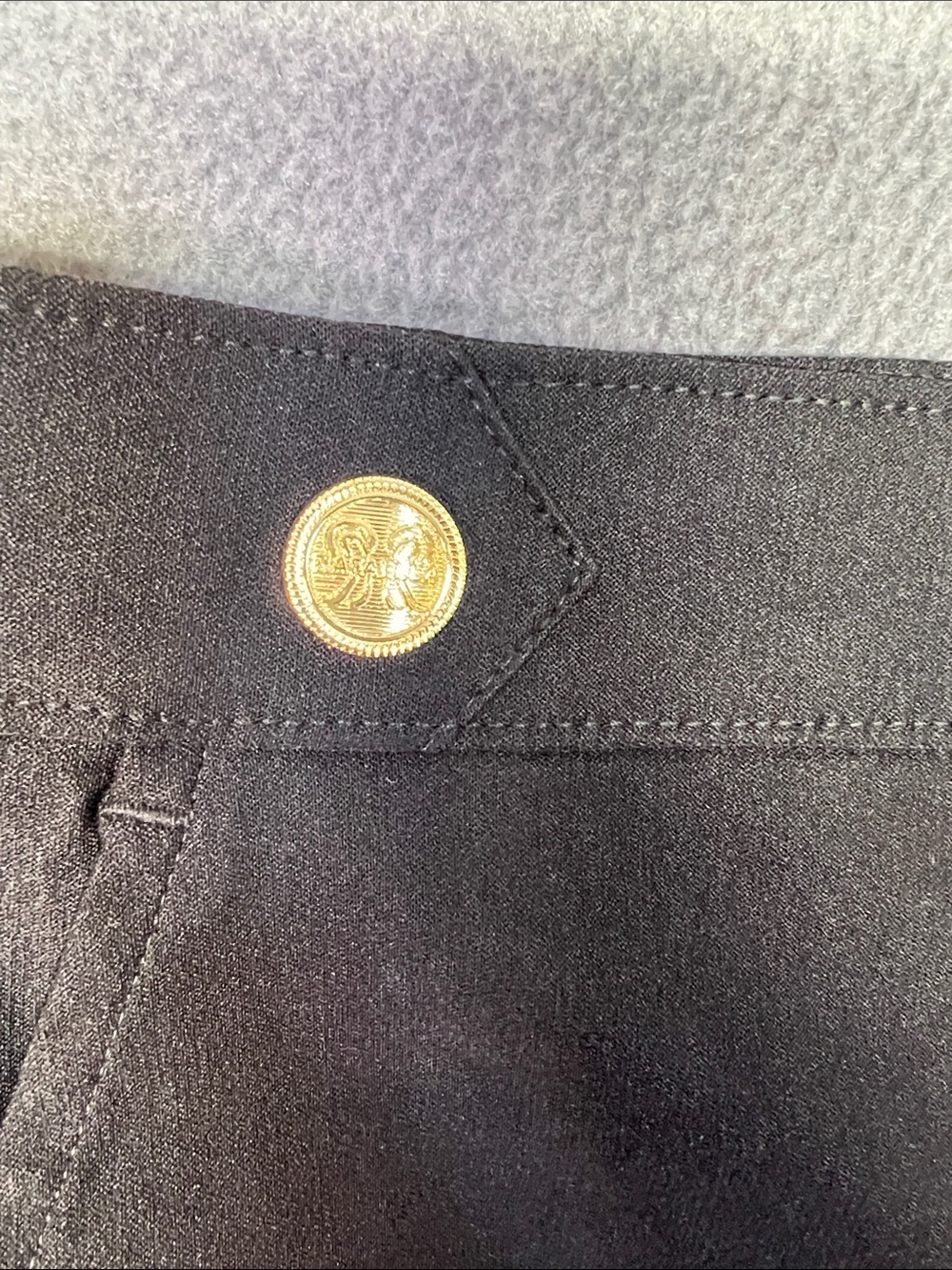 Rafaella Black Women's Pull-On Bermuda Shorts with Gold Accent Buttons - Picture 3 of 6